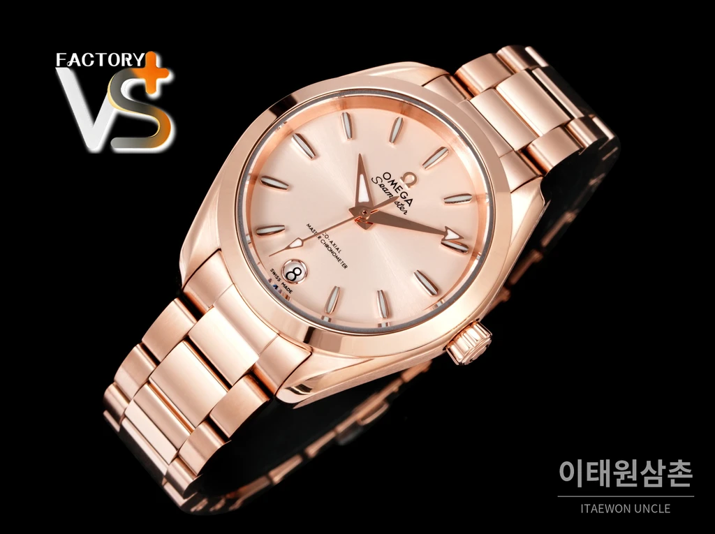 오메가 씨마스터 아쿠아테라 로즈골드톤 화이트 다이얼 오토매틱 34mm