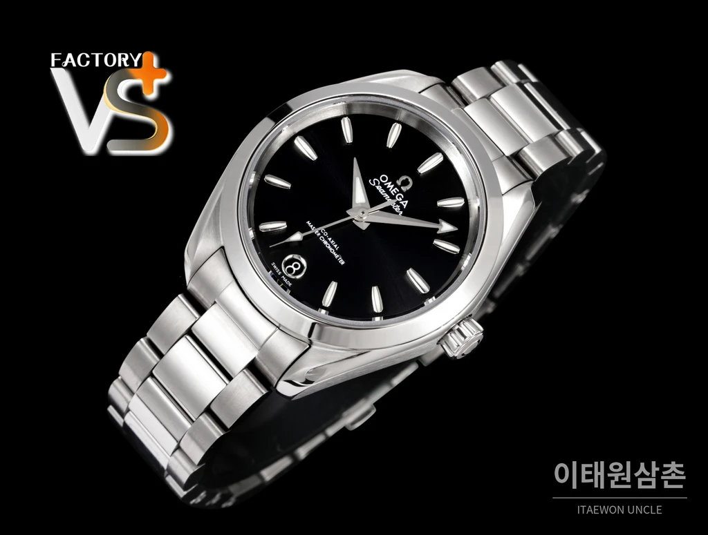 오메가 씨마스터 아쿠아테라 스틸 블랙 다이얼 오토매틱 34mm