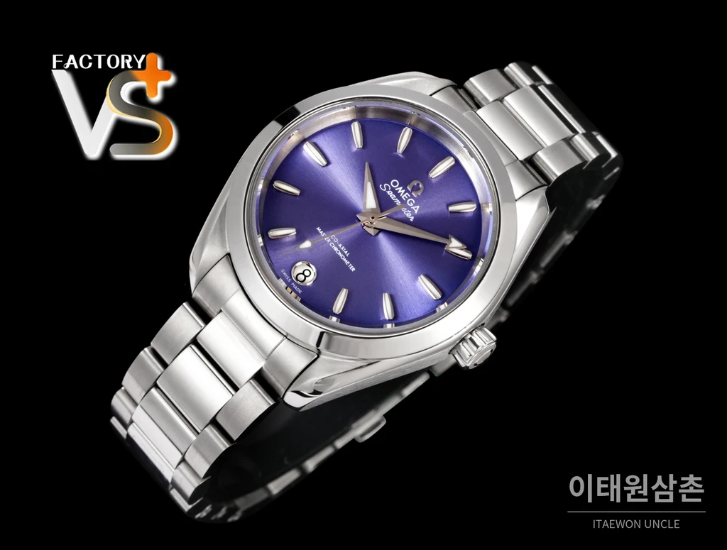 오메가 씨마스터 아쿠아테라 스틸 블랙 다이얼 오토매틱 34mm