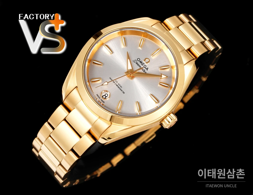 오메가 씨마스터 아쿠아테라 스틸 옐로우골드 콤비 딥 그린 다이얼 오토매틱 34mm