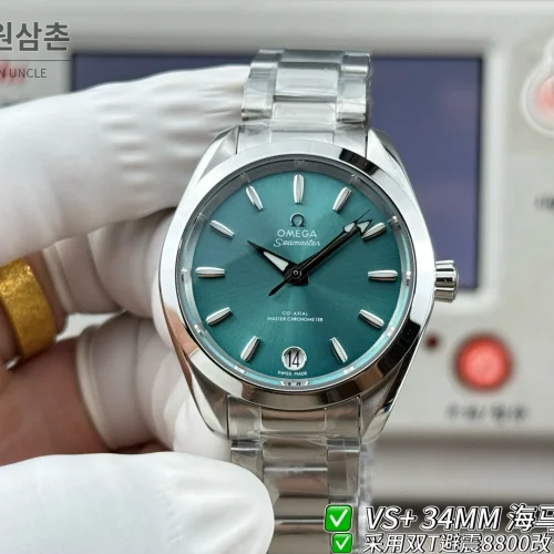 오메가 씨마스터 오토매틱 34mm 민트 다이얼 스틸 브레이슬릿 오메가 씨마스터 오토매틱 34mm 민트 다이얼 스틸 브레이슬릿