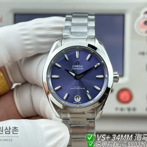 오메가 씨마스터 오토매틱 34mm 블루 다이얼 스틸 브레이슬릿 오메가 씨마스터 오토매틱 34mm 블루 다이얼 스틸 브레이슬릿