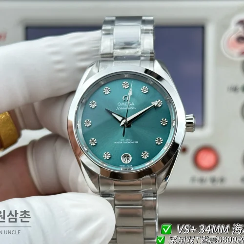 오메가 씨마스터 오토매틱 34mm 민트 다이얼 스틸 브레이슬릿 (2) 오메가 씨마스터 오토매틱 34mm 민트 다이얼 스틸 브레이슬릿 (2)