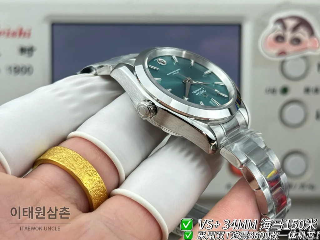 오메가 씨마스터 오토매틱 34mm 민트 다이얼 스틸 브레이슬릿
