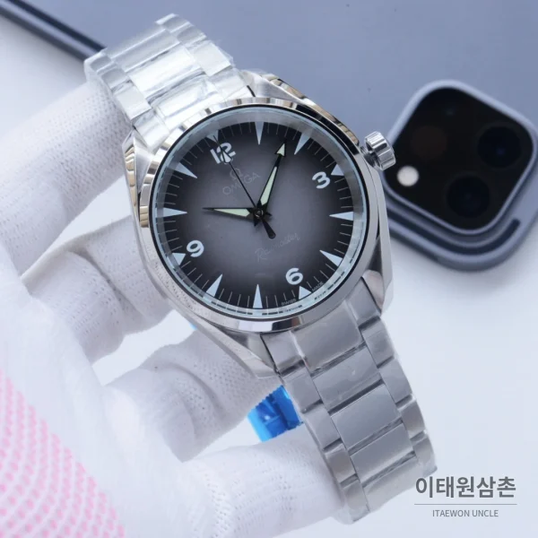 오메가 씨마스터 오토매틱 41mm 블랙 다이얼 스틸 브레이슬릿