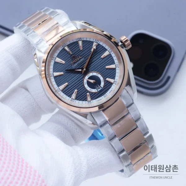 오메가 씨마스터 오토매틱 41mm 네이비 다이얼 투톤 브레이슬릿