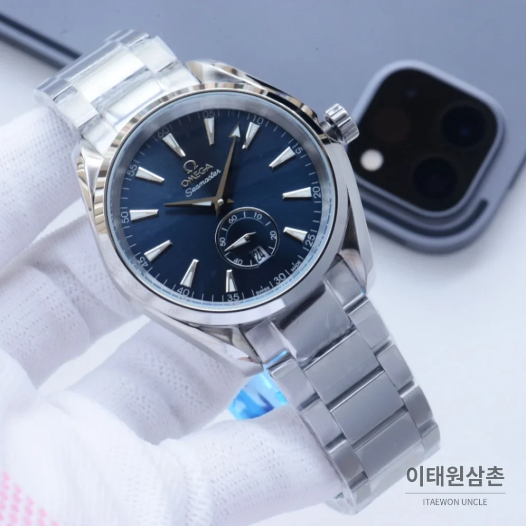 오메가 씨마스터 오토매틱 41mm 네이비 다이얼 투톤 브레이슬릿