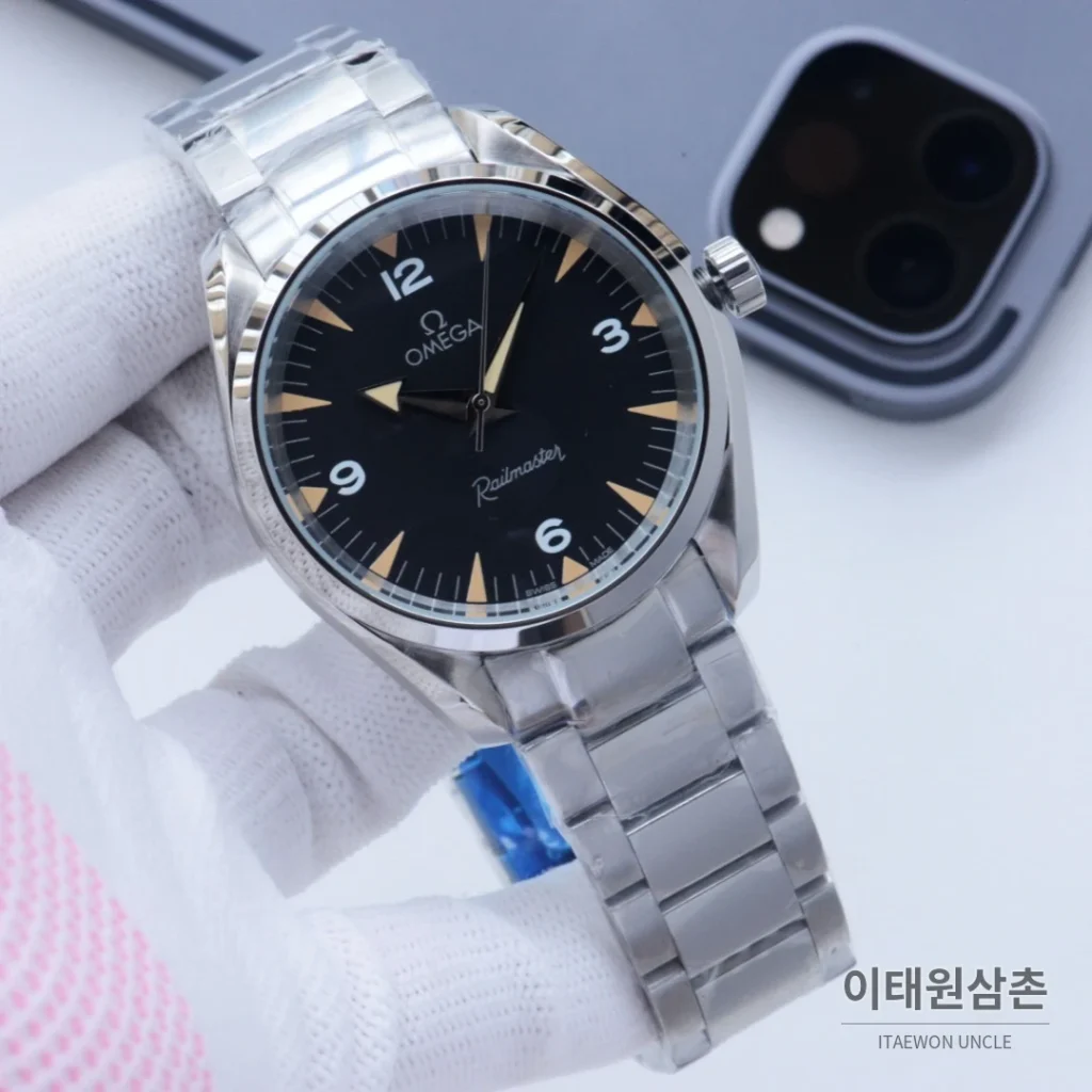 오메가 씨마스터 오토매틱 41mm 블랙 다이얼 스틸 브레이슬릿