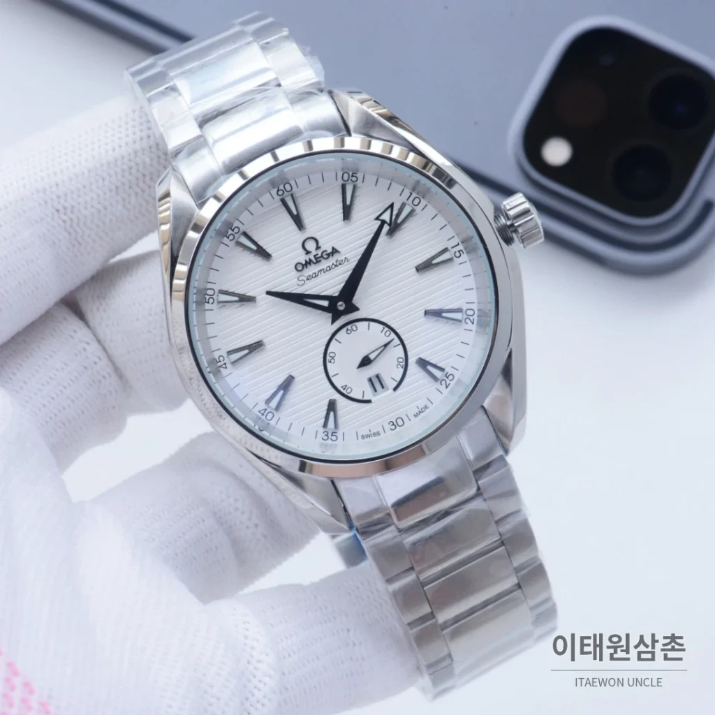 오메가 씨마스터 오토매틱 41mm 블랙 다이얼 스틸 브레이슬릿 (2)