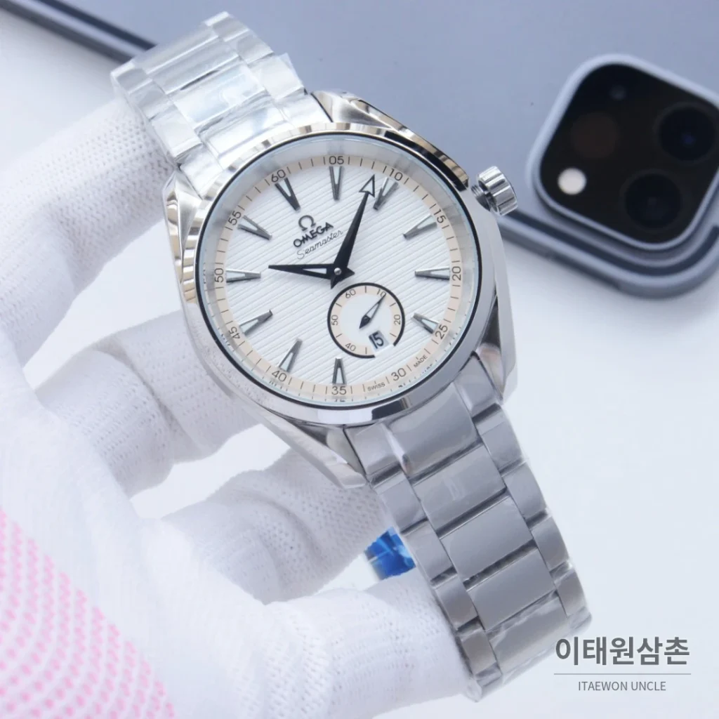 오메가 씨마스터 오토매틱 41mm 블랙 다이얼 스틸 브레이슬릿 (2)