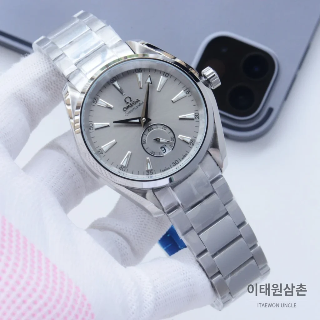 오메가 씨마스터 오토매틱 41mm 블랙 다이얼 스틸 브레이슬릿 (2)