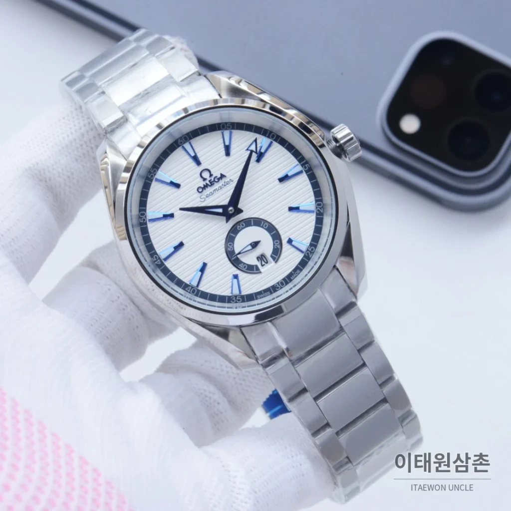 오메가 씨마스터 오토매틱 41mm 블랙 다이얼 스틸 브레이슬릿 (2)