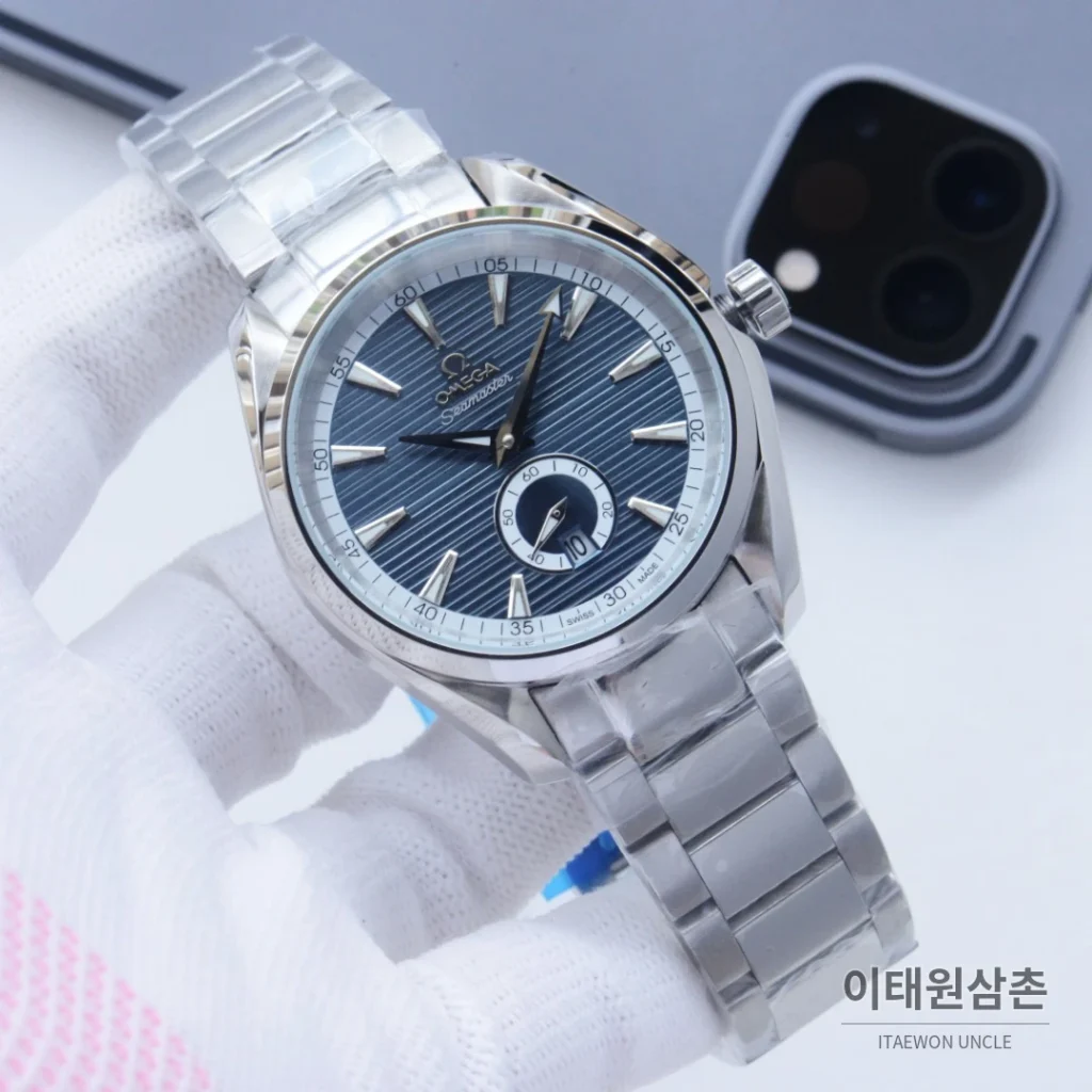 오메가 씨마스터 오토매틱 41mm 블랙 다이얼 스틸 브레이슬릿 (2)