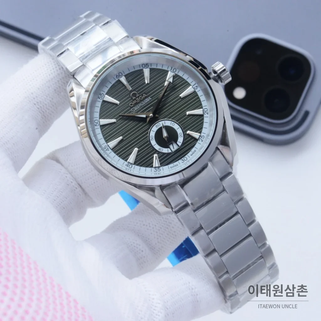 오메가 씨마스터 오토매틱 41mm 블랙 다이얼 스틸 브레이슬릿 (2)