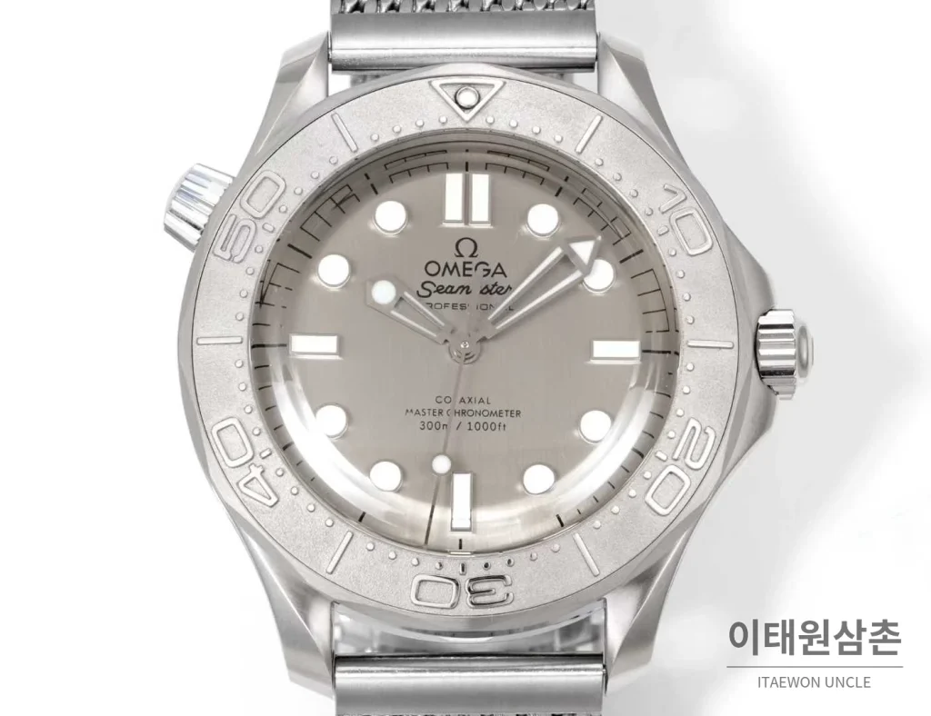 오메가 씨마스터 다이버300M 티타늄베젤 그레이다이얼 야광 오토매틱 42mm 스틸 브레이슬릿
