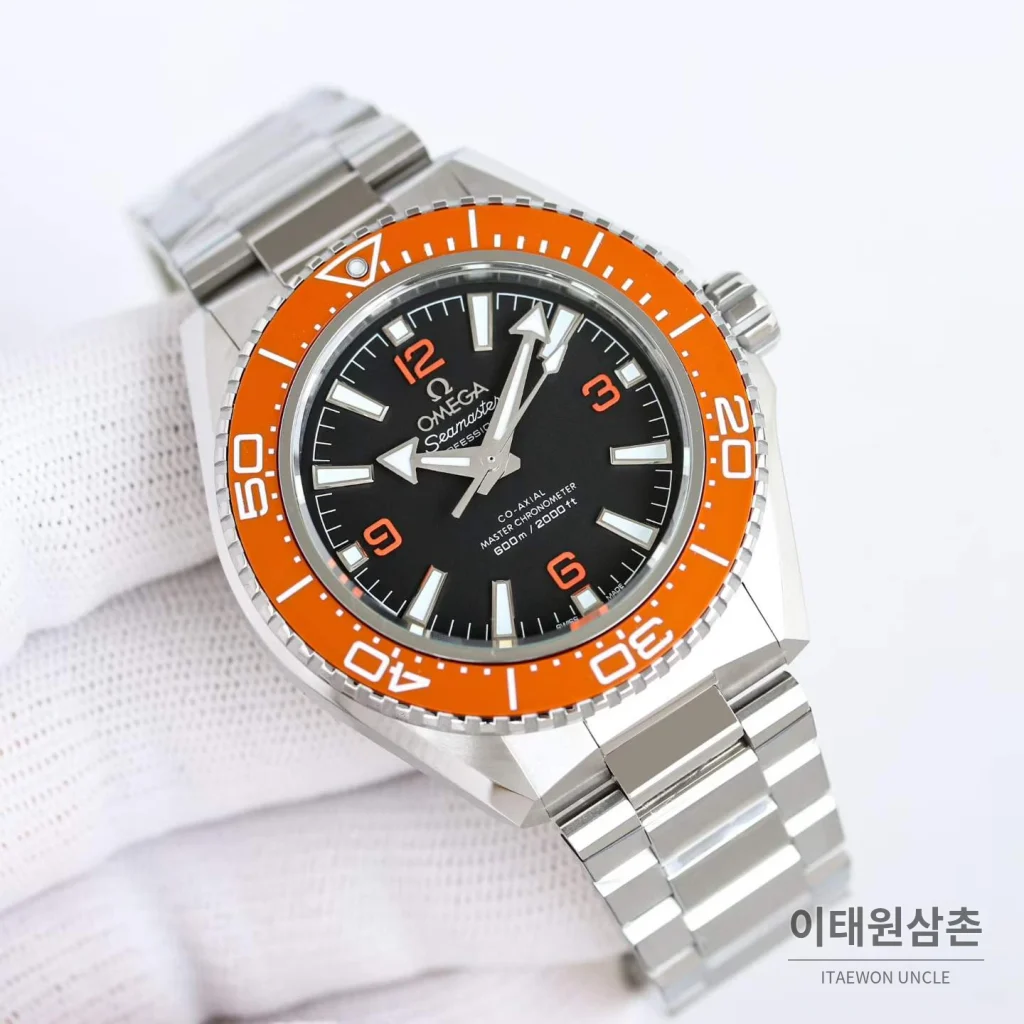 오메가 씨마스터 플래닛오션 600M 세라믹베젤 오렌지 러버스트랩 다이버워치 42mm (4)