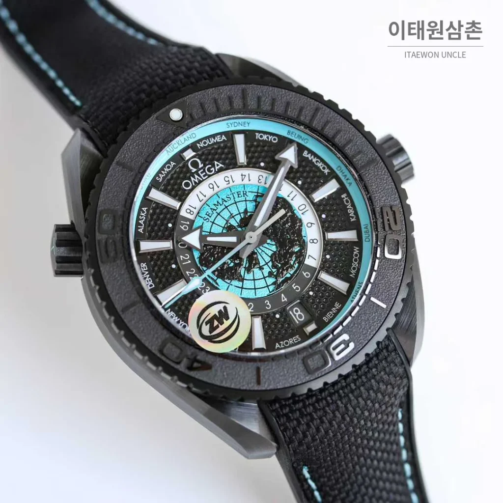 오메가 씨마스터 플래닛오션 세라믹 월드타이머 블랙다이얼 오토매틱 45.5mm (2)