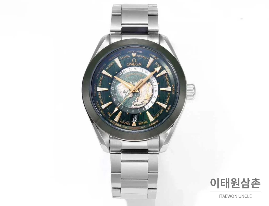 오메가 씨마스터 월드타이머 스틸 블루다이얼 월드타임 오토매틱 43mm (2)