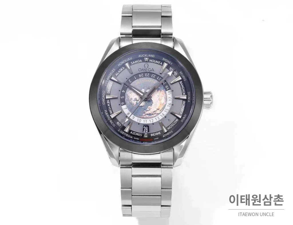 오메가 씨마스터 월드타이머 스틸 블루다이얼 월드타임 오토매틱 43mm