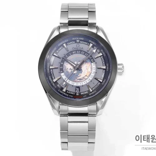 오메가 씨마스터 월드타이머 스틸 블루다이얼 월드타임 오토매틱 43mm