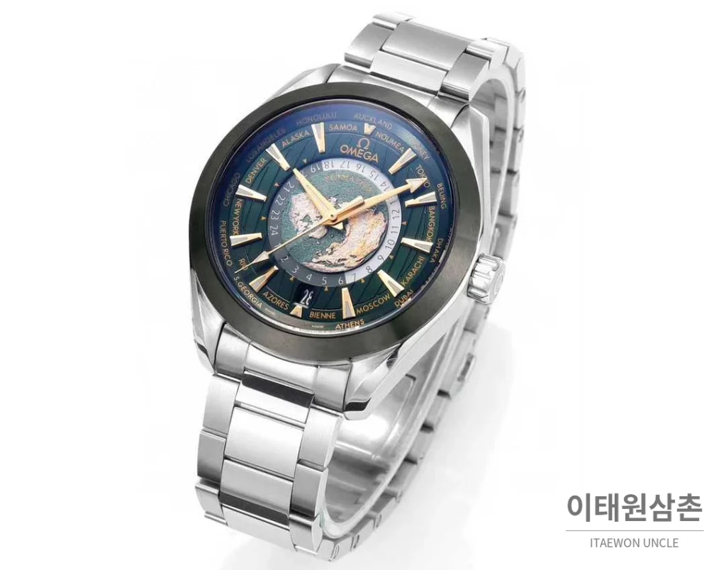 오메가 씨마스터 월드타이머 스틸 블루다이얼 월드타임 오토매틱 43mm (2)