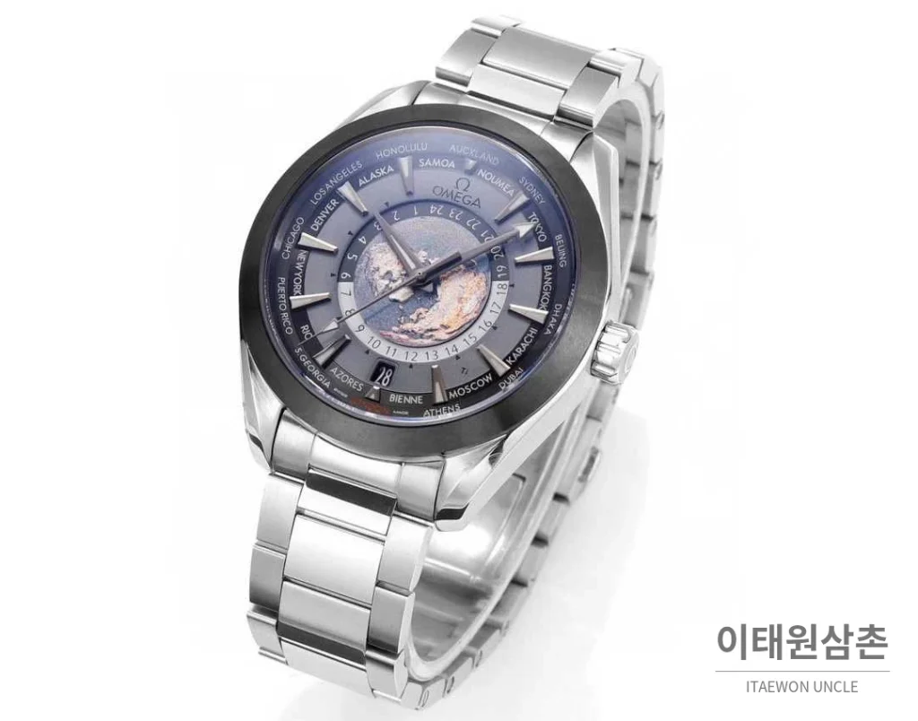 오메가 씨마스터 월드타이머 스틸 블루다이얼 월드타임 오토매틱 43mm