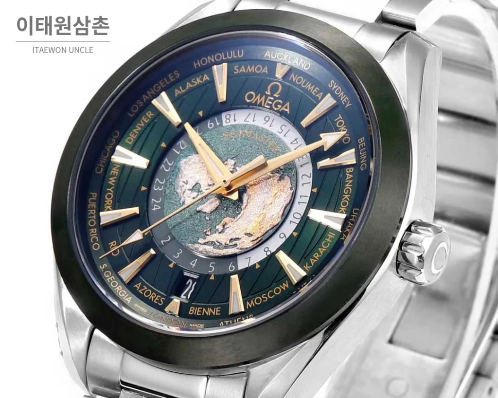 오메가 씨마스터 월드타이머 스틸 블루다이얼 월드타임 오토매틱 43mm (2)