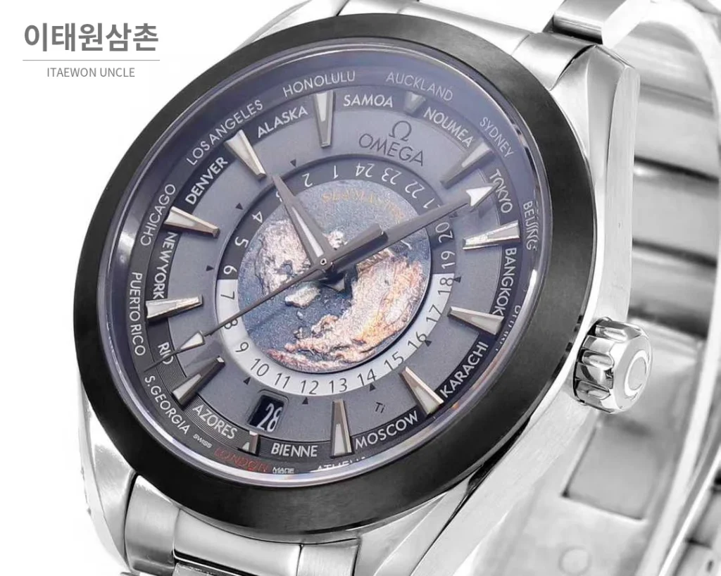 오메가 씨마스터 월드타이머 스틸 블루다이얼 월드타임 오토매틱 43mm