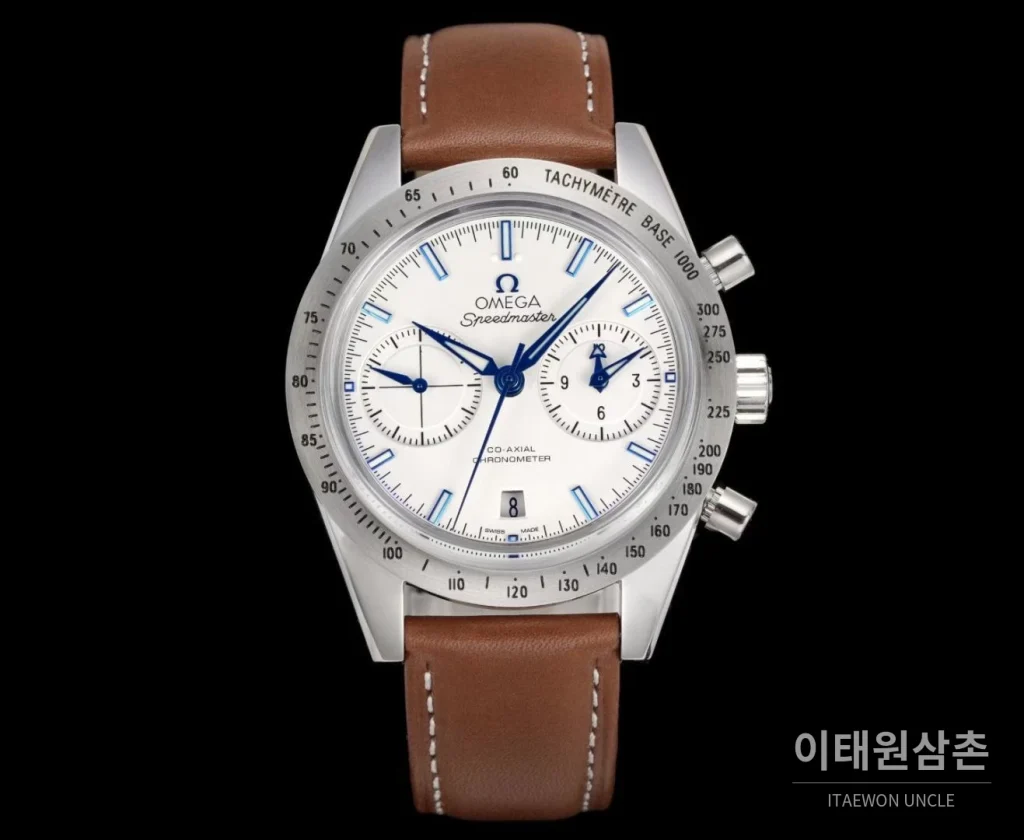 오메가 스피드마스터57 스틸 화이트다이얼 크로노그래프 오토매틱 41.5mm
