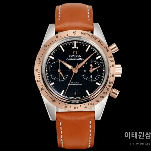 오메가 스피드마스터 57 레더 블랙다이얼 크로노그래프 오토매틱 41.5mm