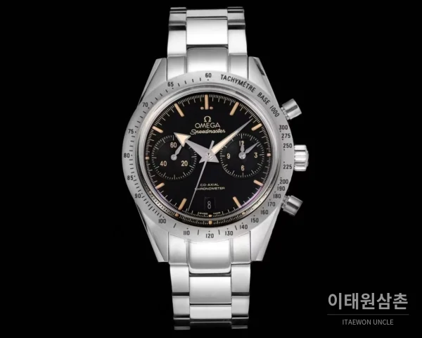 오메가 스피드마스터 57 스틸 블랙다이얼 크로노그래프 오토매틱 41.5mm 블랙 / 실버 스틸 브레이슬릿 오메가 스피드마스터 57 스틸 블랙다이얼 크로노그래프 오토매틱 41.5mm 블랙 / 실버 스틸 브레이슬릿