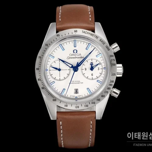 오메가 스피드마스터57 스틸 화이트다이얼 크로노그래프 오토매틱 41.5mm