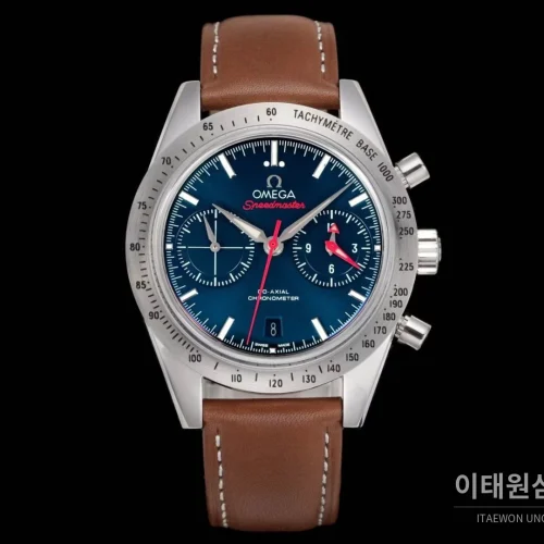 오메가 스피드마스터 57 레더 블루다이얼 크로노그래프 오토매틱 41.5mm