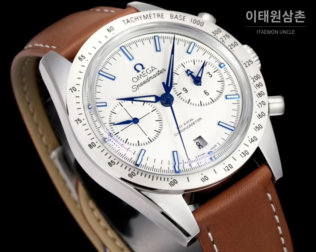 오메가 스피드마스터57 스틸 화이트다이얼 크로노그래프 오토매틱 41.5mm