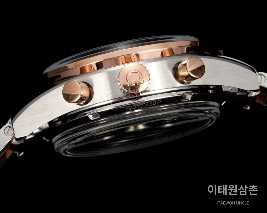 오메가 스피드마스터 57 스틸 블랙다이얼 크로노그래프 오토매틱 41.5mm 블랙 / 실버 투톤 브레이슬릿