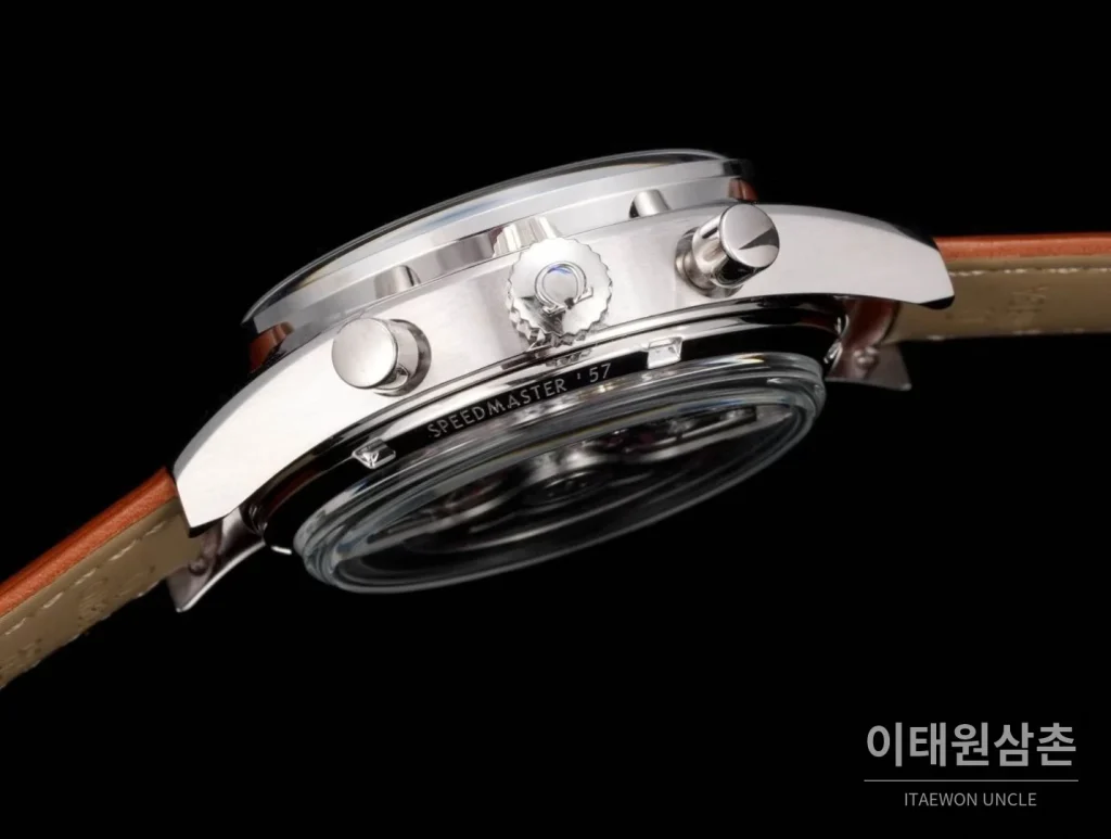 오메가 스피드마스터 57 레더 블루다이얼 크로노그래프 오토매틱 41.5mm