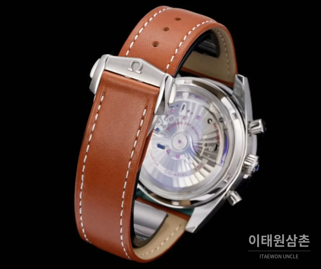 오메가 스피드마스터 57 레더 블루다이얼 크로노그래프 오토매틱 41.5mm