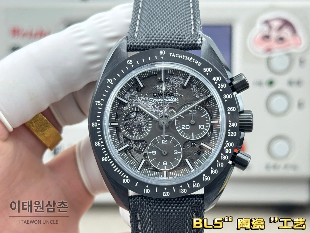 오메가 스피드마스터 아폴로8 블랙세라믹 스켈레톤 크로노그래프 44.25mm