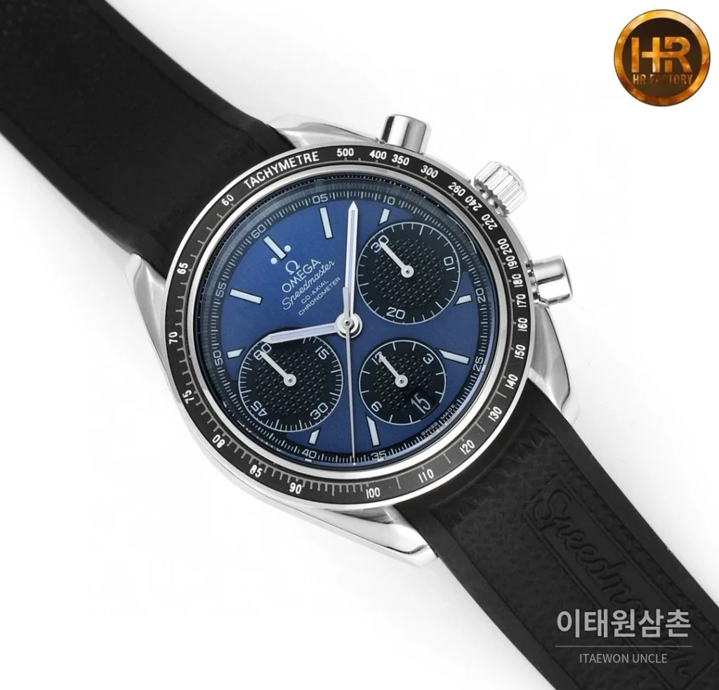 오메가 스피드마스터 크로노그래프 오토매틱 40mm 블루 다이얼