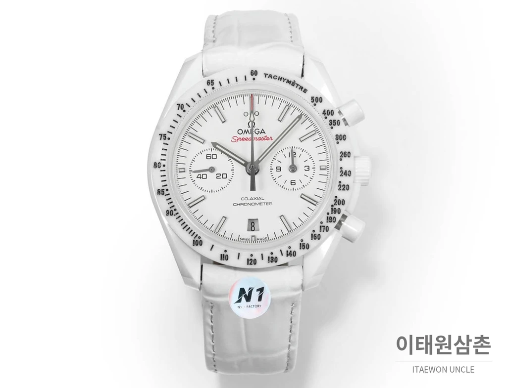오메가 스피드마스터 문워치 세라믹 크로노그래프 화이트 오토매틱 44.25mm