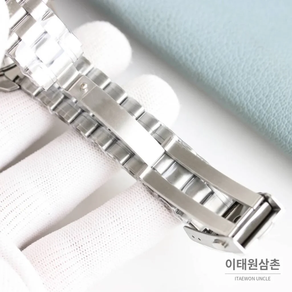 오메가 스피드마스터 문워치 리버스 팬더 크로노그래프 매뉴얼 42mm 블랙 다이얼 스틸 브레이슬릿