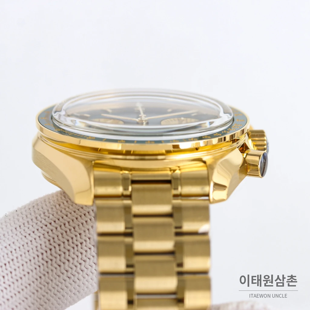 오메가 스피드마스터 프로페셔널 샴페인골드 그린다이얼 크로노그래프 수동 42mm