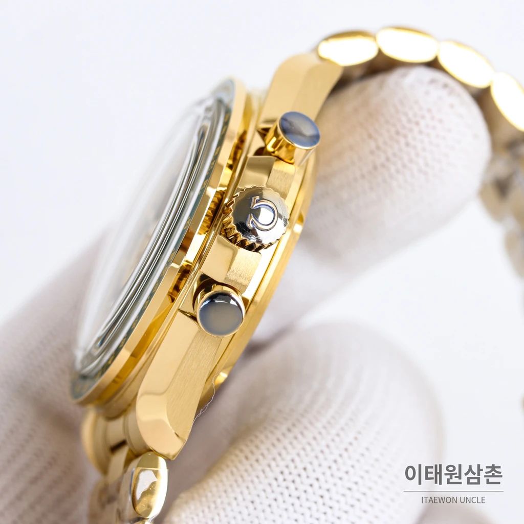 오메가 스피드마스터 프로페셔널 샴페인골드 그린다이얼 크로노그래프 수동 42mm