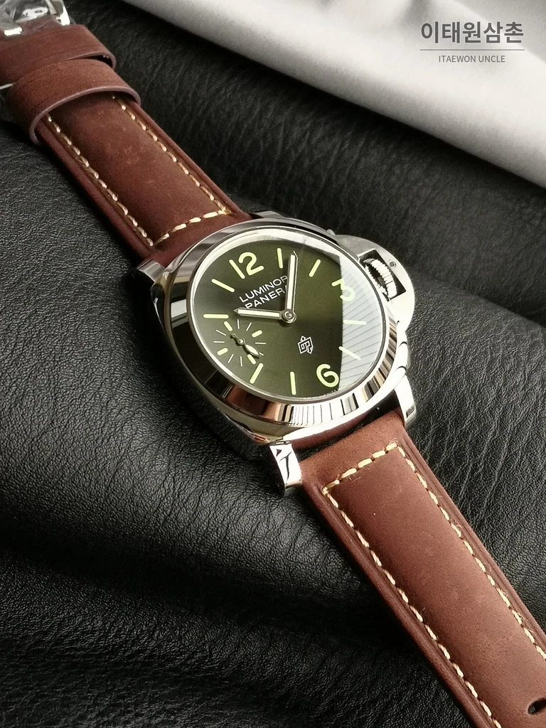 파네라이 루미노르 스틸 그린 다이얼 수동 시계 44mm