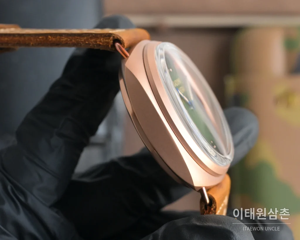 파네라이 루미노르 스틸 샌드위치 다이얼 수동 메커니컬 44mm 블랙 브라운 가죽 스트랩