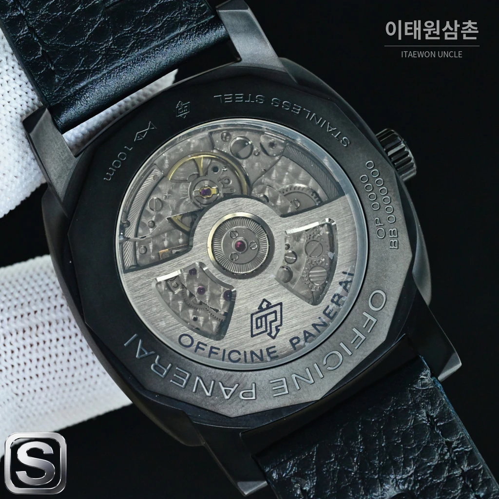 파네라이 라디오미르 1940 316L 로즈골드 카프스킨 오토매틱 44mm 로즈골드 톤