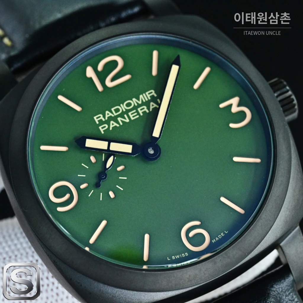 파네라이 라디오미르 1940 블랙베젤 그린다이얼 오토매틱 44mm