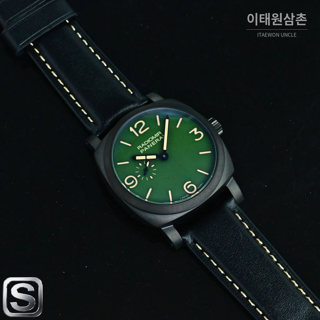 파네라이 라디오미르 1940 블랙베젤 그린다이얼 오토매틱 44mm