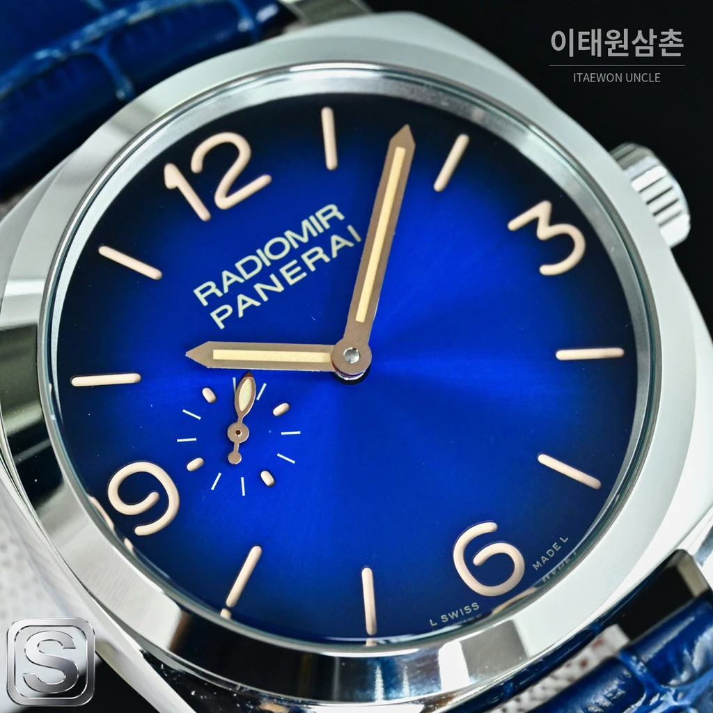 파네라이 라디오미르 1940 실버베젤 블루다이얼 오토매틱 44mm