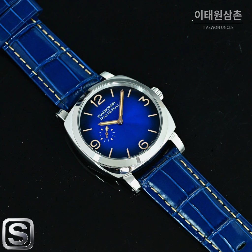 파네라이 라디오미르 1940 실버베젤 블루다이얼 오토매틱 44mm